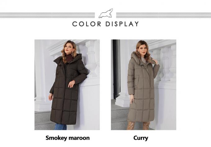 long women jacket, for cold winter coat, hooked, lower knees length, dark colours, Winter Warmth Graphene Self Heating line，with Shoulder strap inside，