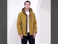 Zip Ultimate Winter Jacket Ergonomic Warm Mens Down Coat With Knitted Cuffs, Slant Pockets