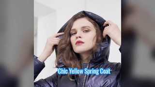 Light Yellow Woman Sping Autumn Coat Undetachable Man Sping Autumn Coat With Zipper Closure