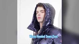 Down Coat Long Sleeve Hooded Casual Coat For Men Showcase