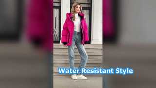 krótkie kurtki zimowe, elastyczna wiatrówka wodoodporna zapinana na zamek